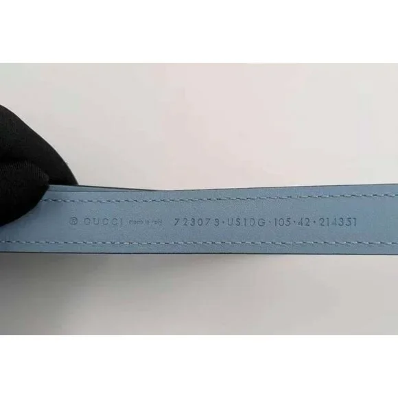 Gucci Women’s Blondie Ciny Interlocking Buckle Leather Belt Cloudy Blue 115cm 72 Gucci Women main image 3